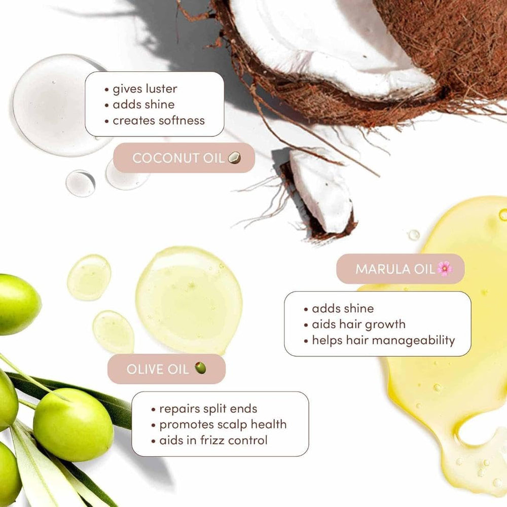 Hands apply Mizani conditioner to wet hair for defined curls.