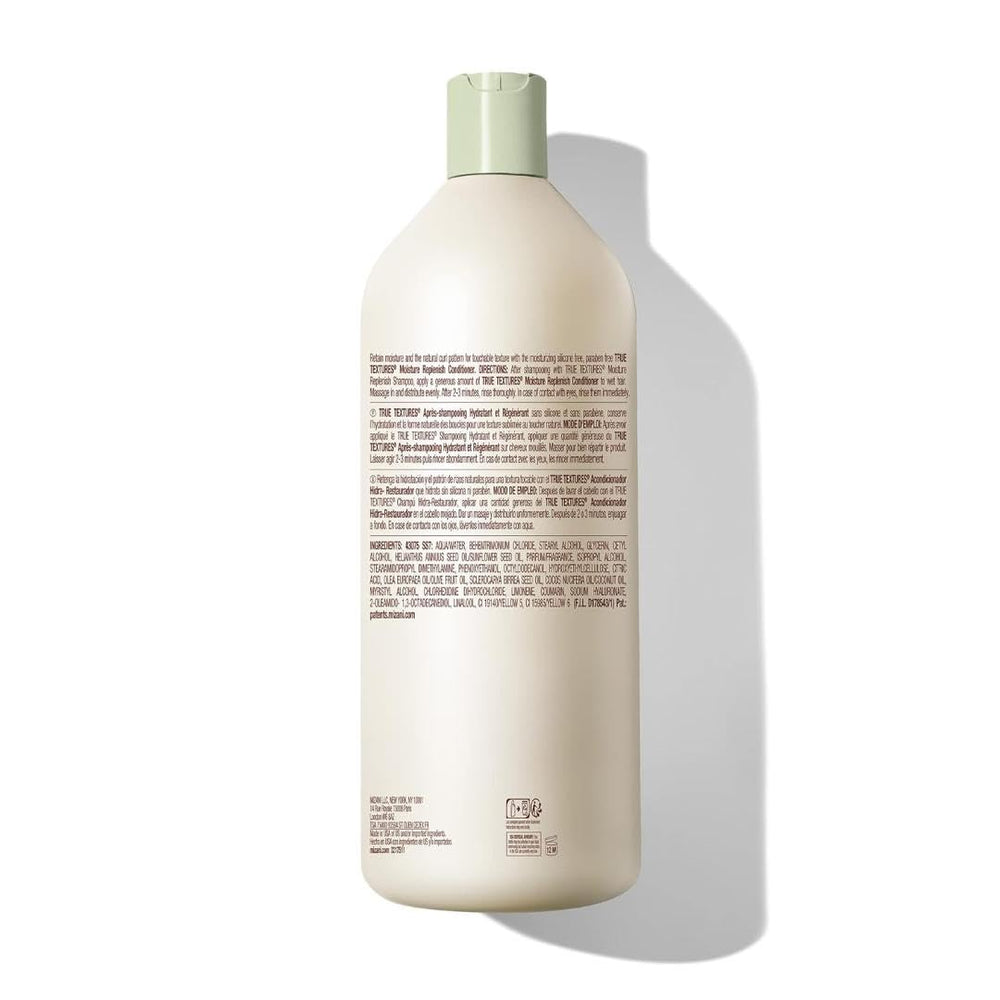 Label notes coconut and olive oils for deep hydration in Mizani conditioner.