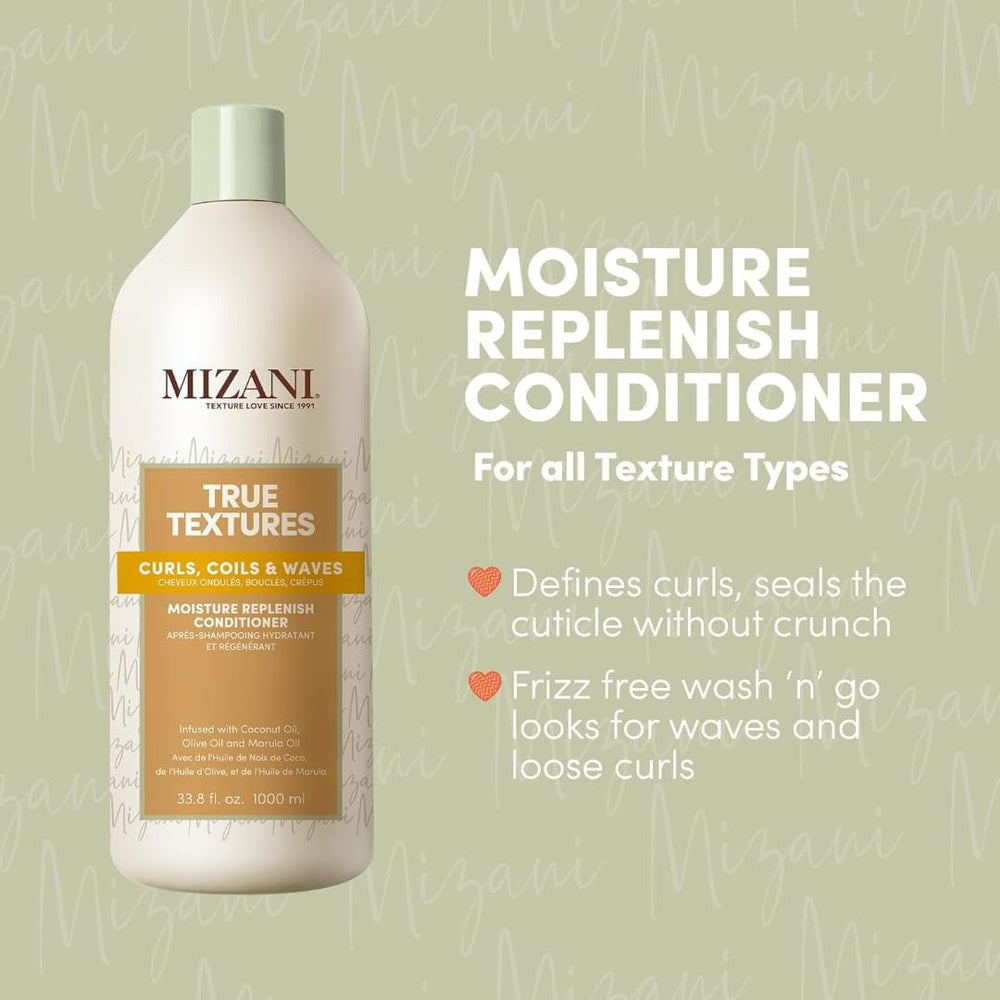 Close-up of Mizani jar shows rich silicone-free conditioning.
