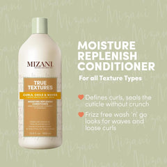 Close-up of Mizani jar shows rich silicone-free conditioning.