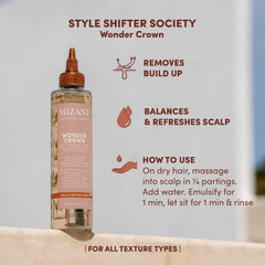 Mizani Wonder Crown Tea Tree Oil drops deliver cooling sensation while cleansing.