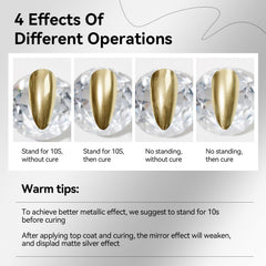 MIZHSE 3D mirror nail art example showing depth and shine.