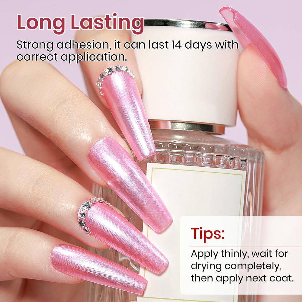 MIZHSE Esmalte uñas color rosa perlado con aroma suave