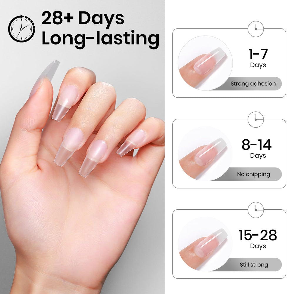MIZHSE extensiones uñas y puntas, fijación estable con gel sólido.