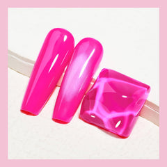 MIZHSE close-up of glossy finish nails with vibrant color