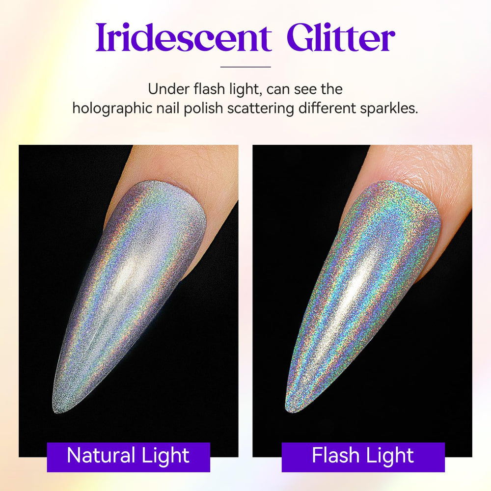 Sunlight enhances shifting rainbow effects, showcasing MIZHSE’s holographic finish.