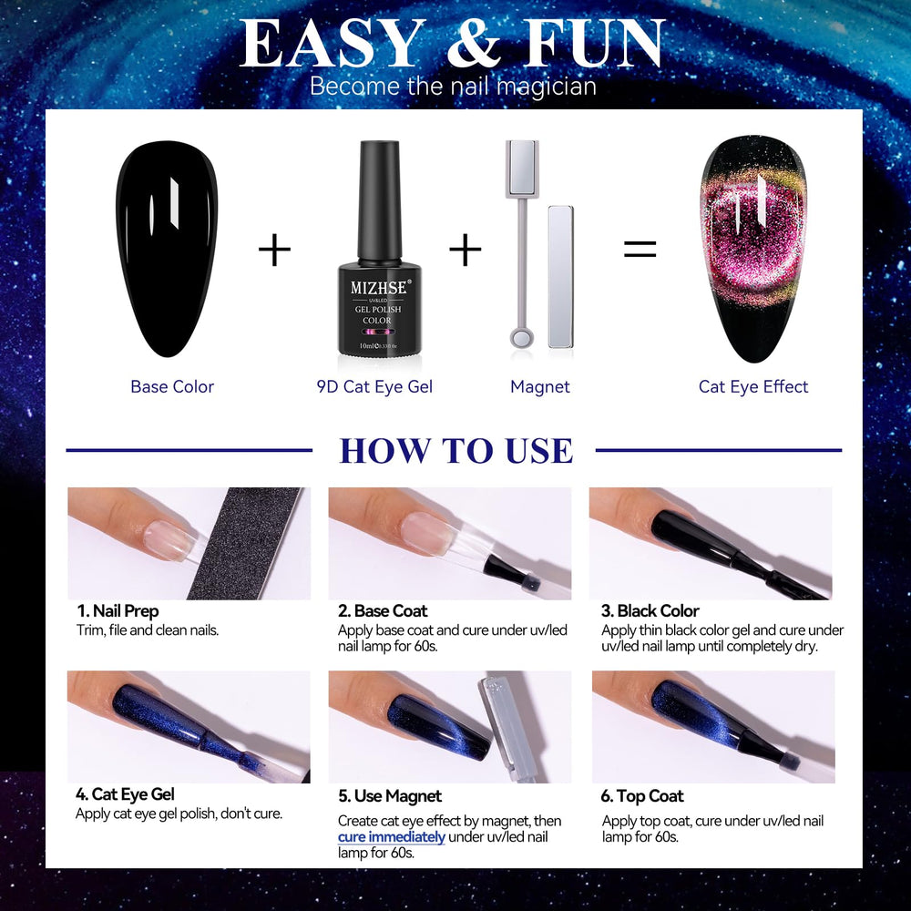 MIZHSE 9D Cat Eye kit regalo ideal para festividades