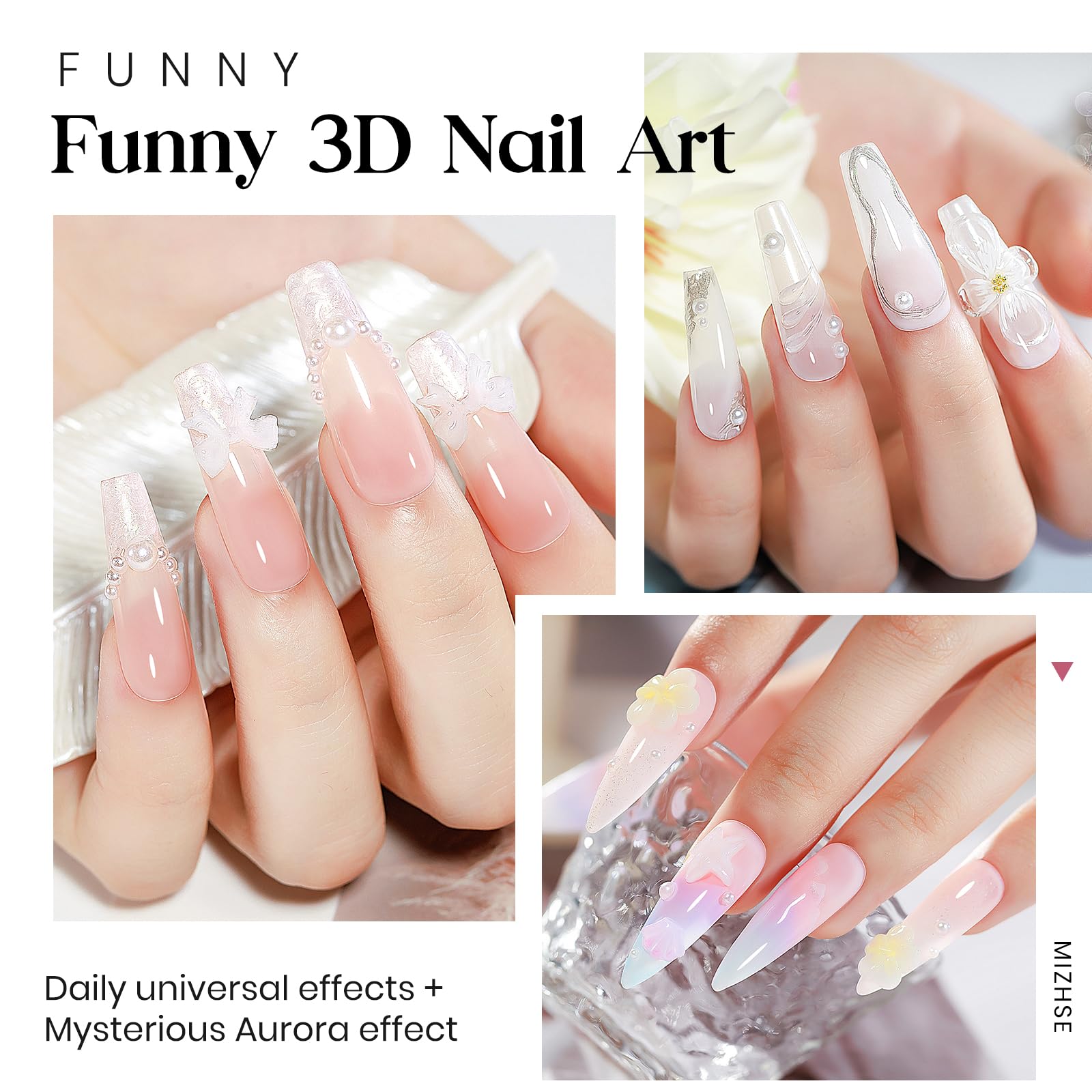MIZHSE nail rhinestone glue gel for secure decorations.