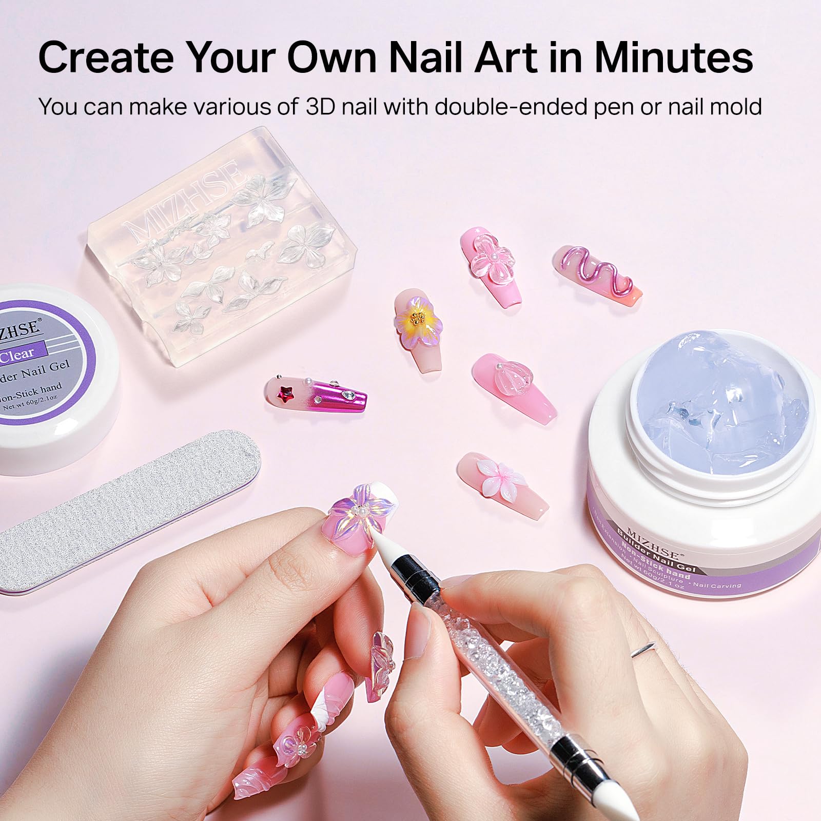 MIZHSE nail forms (36pcs) provide sturdy shaping templates.