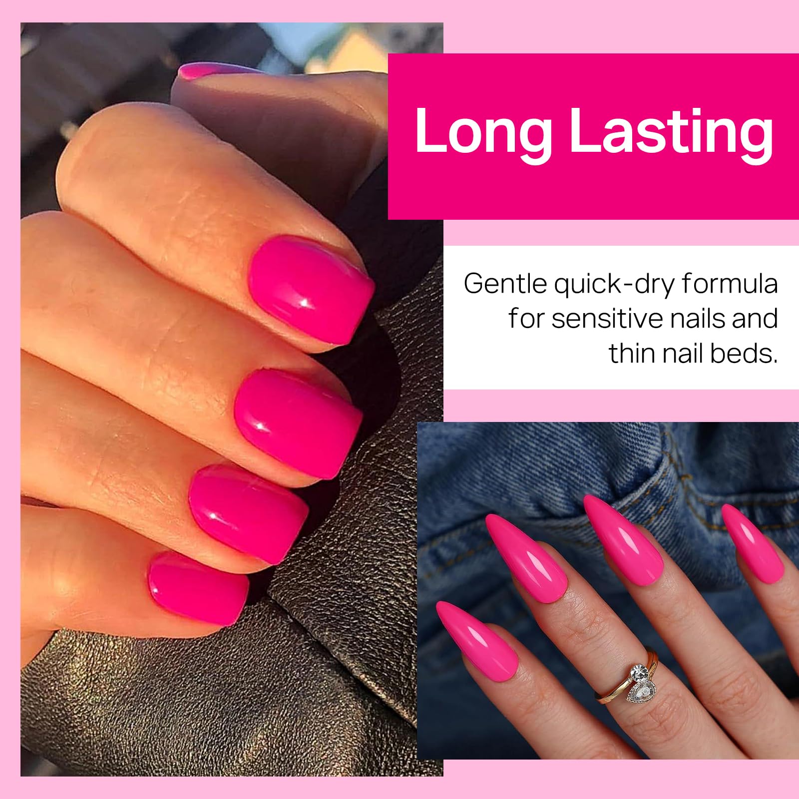 MIZHSE rose red dragon fruit color nails for bold style