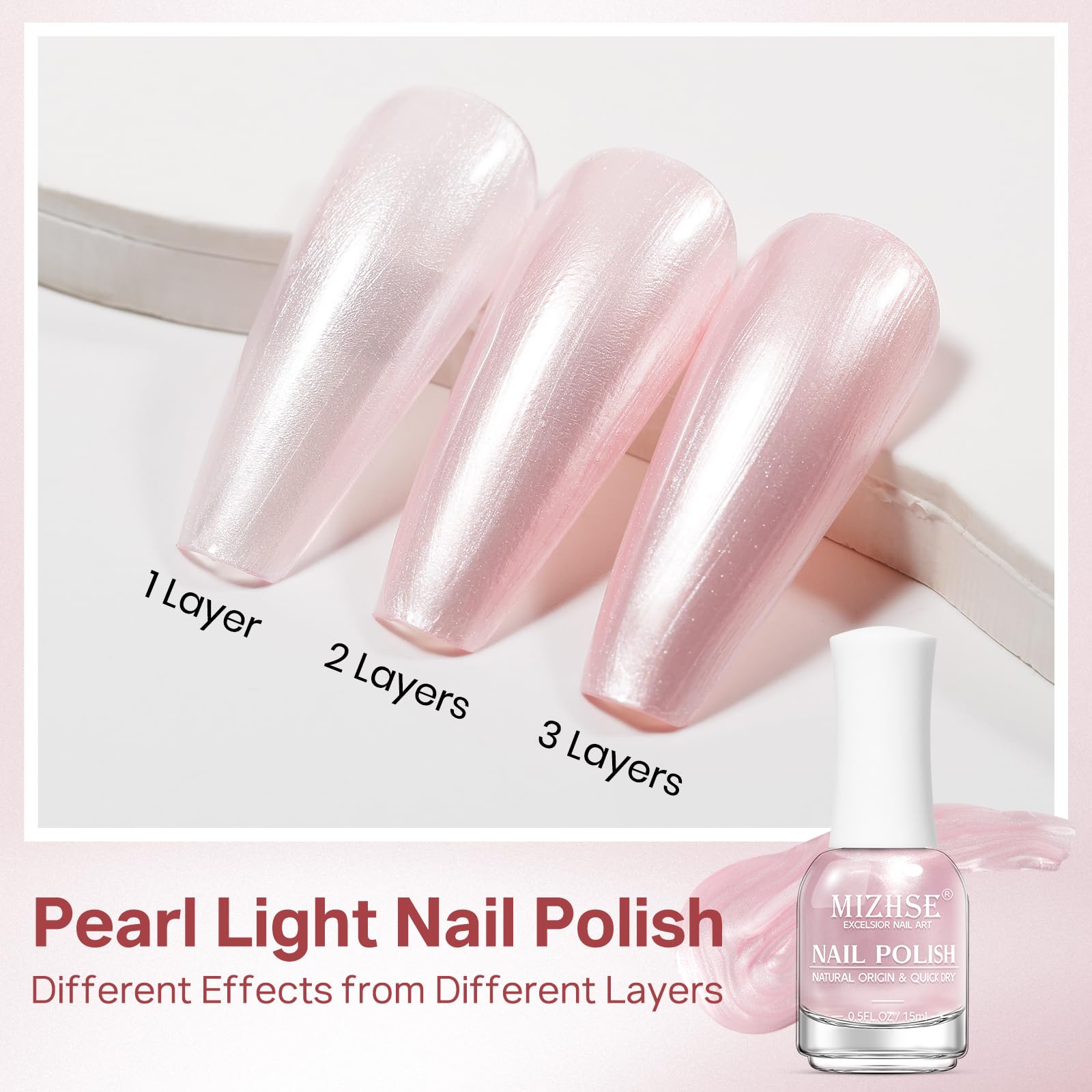 Esmalte secado rápido de MIZHSE para uñas listas en minutos.