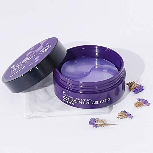 MIZON marine collagen patch on under-eye area for hydration.