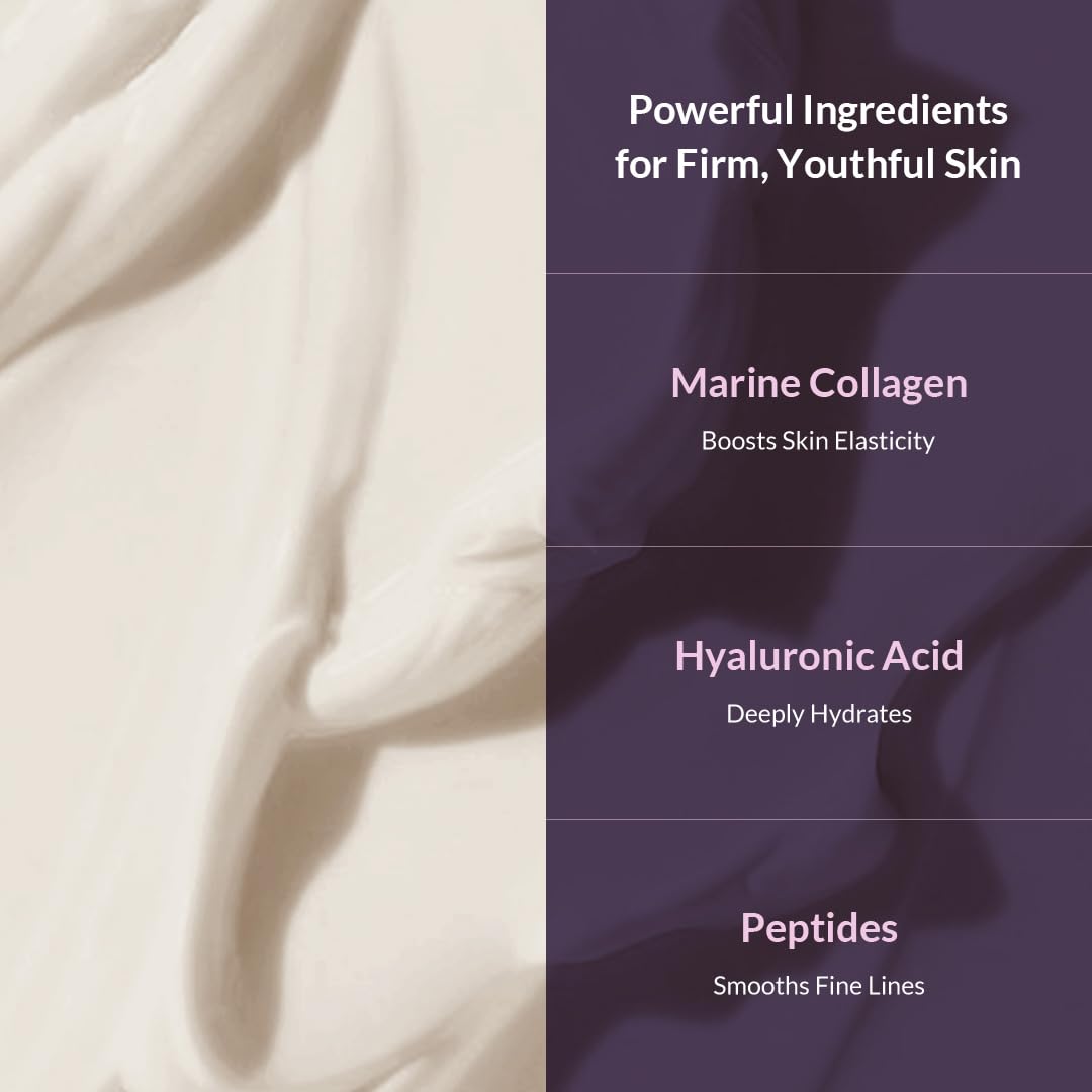 Aplicación suave de la crema de MIZON Línea Colágeno en la rutina diaria.