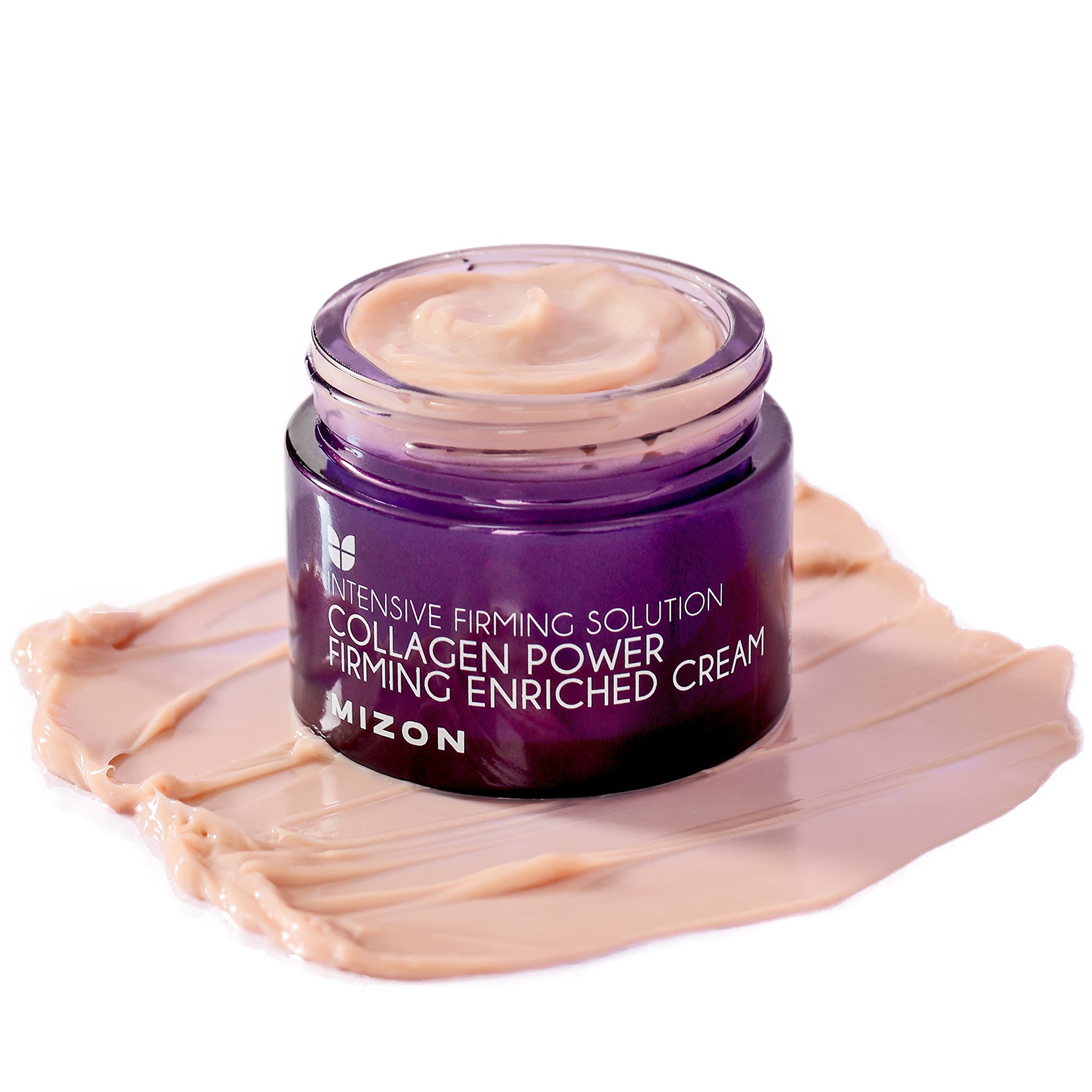 MIZON Línea Colágeno, botella de crema, hidratación profunda para piel seca.