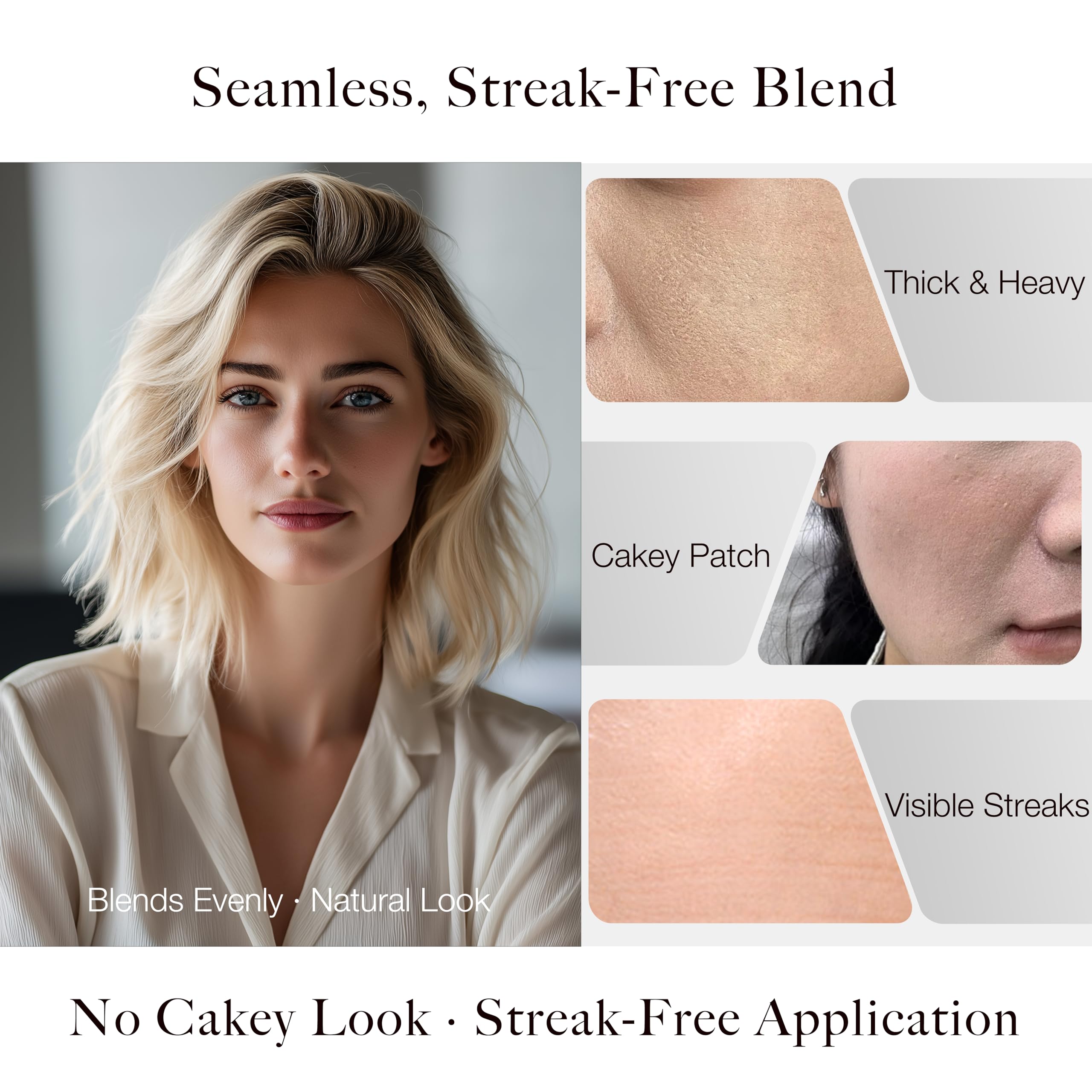 MJJOMAY JoMay foundation blending action demonstrates streak-free application