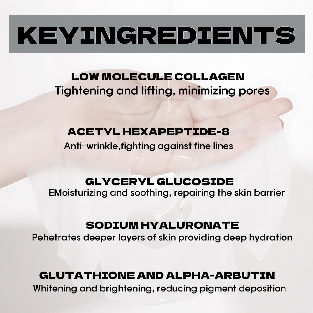 Glow after use: MKBLNP Collagen Mask hydrates skin.
