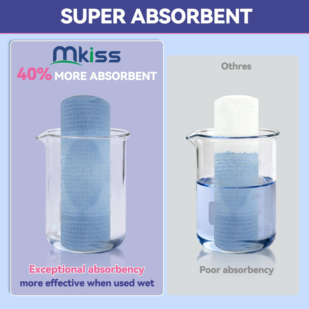 MKISS toallas faciales desechables alta absorción para secar rostro rápidamente.