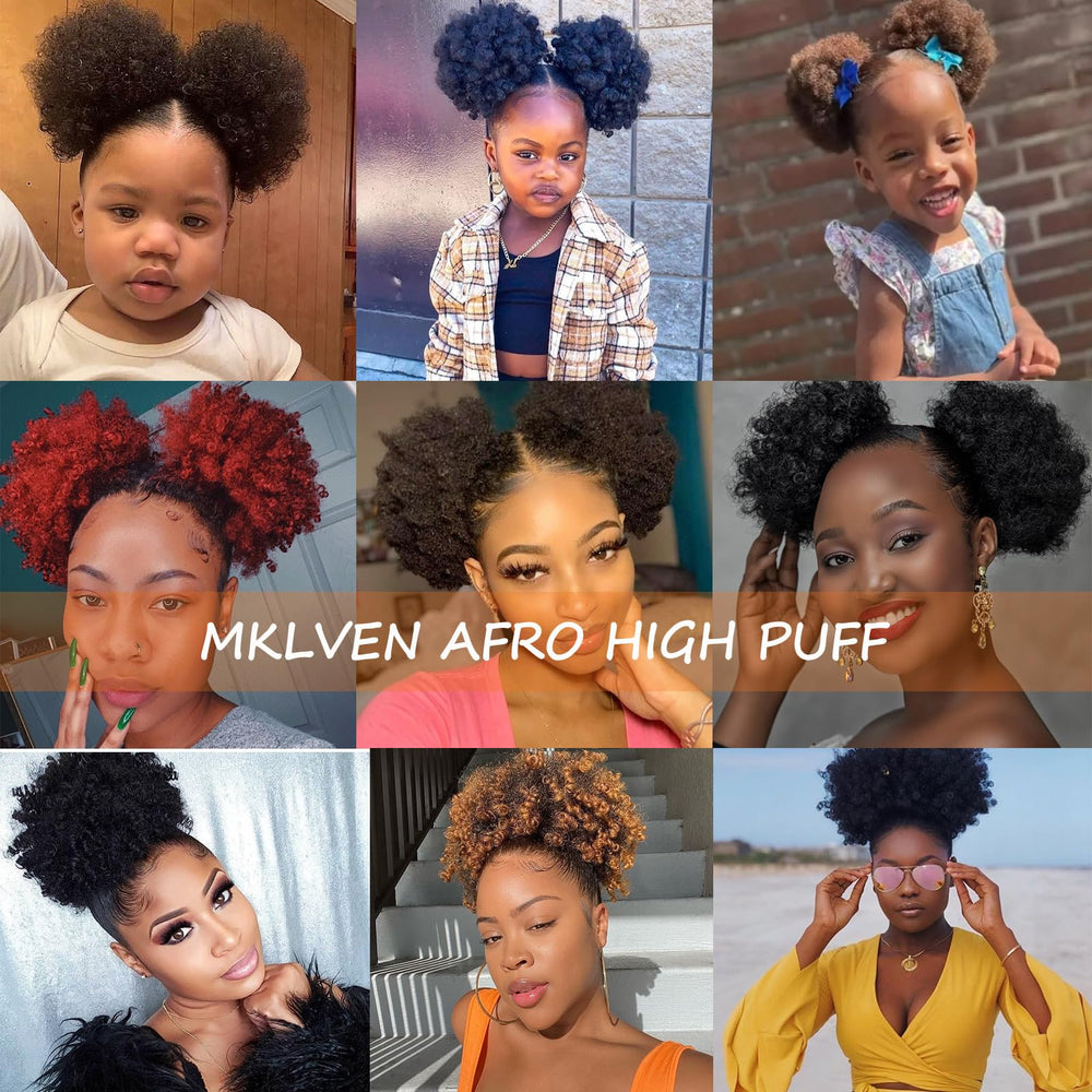MKJVEN kid model wearing Afro Puff ponytail for a ready-to-go look