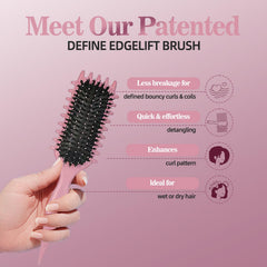 MklusiveTech Curly Hair Brush defines curls for voluminous shape.