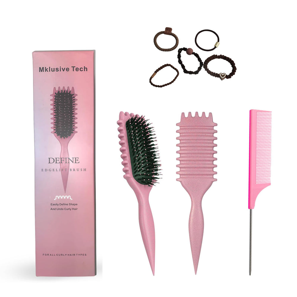 MklusiveTech Curly Hair Brush close-up bristles for detangling and definition.