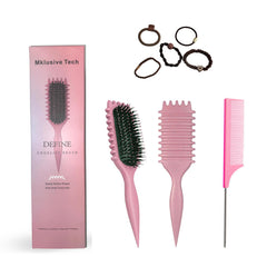 MklusiveTech Curly Hair Brush close-up bristles for detangling and definition.