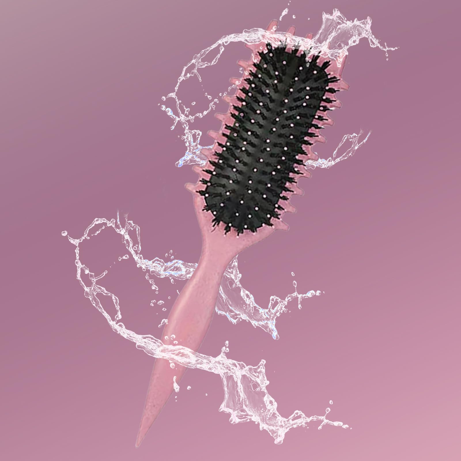MklusiveTech Curly Hair Brush ergonomic handle for comfortable styling.