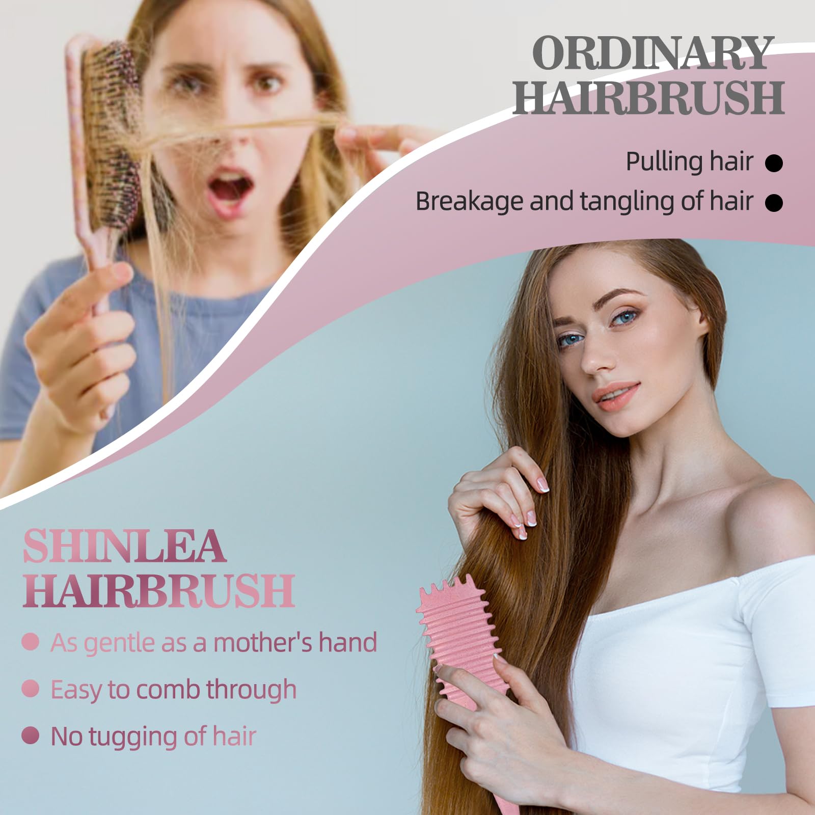 MklusiveTech Curly Hair Brush includes curling and styling combs with five bands.