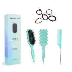 MklusiveTech Curling Brush front view showing ergonomic grip for comfortable styling