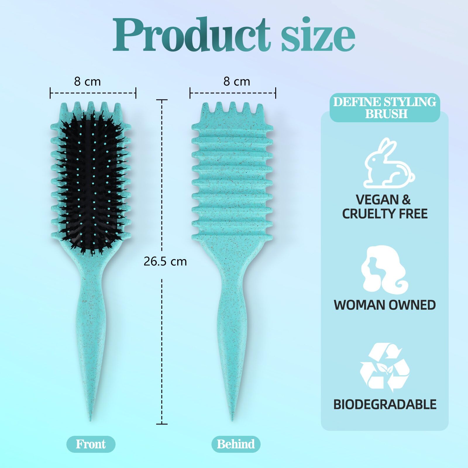 MklusiveTech Curling Brush ergonomic handle for steady control during styling