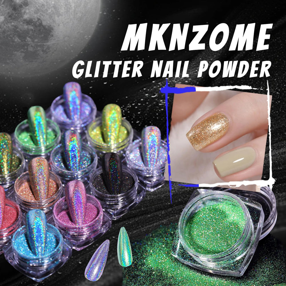MKNZOME glitter finish allows dramatic or subtle looks on natural and artificial nails.
