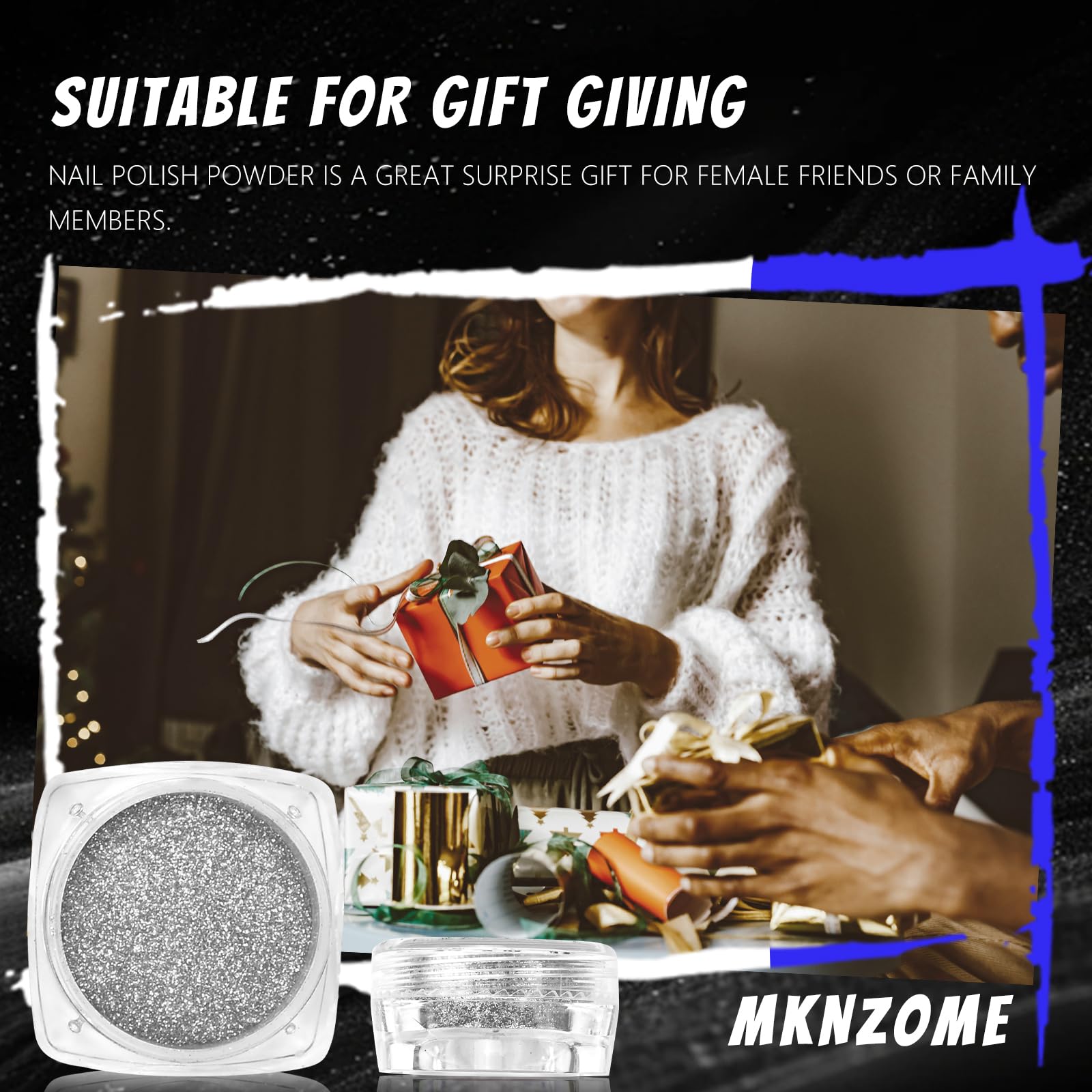 MKNZOME gift-ready nail powder kit for beauty lovers and enthusiasts.