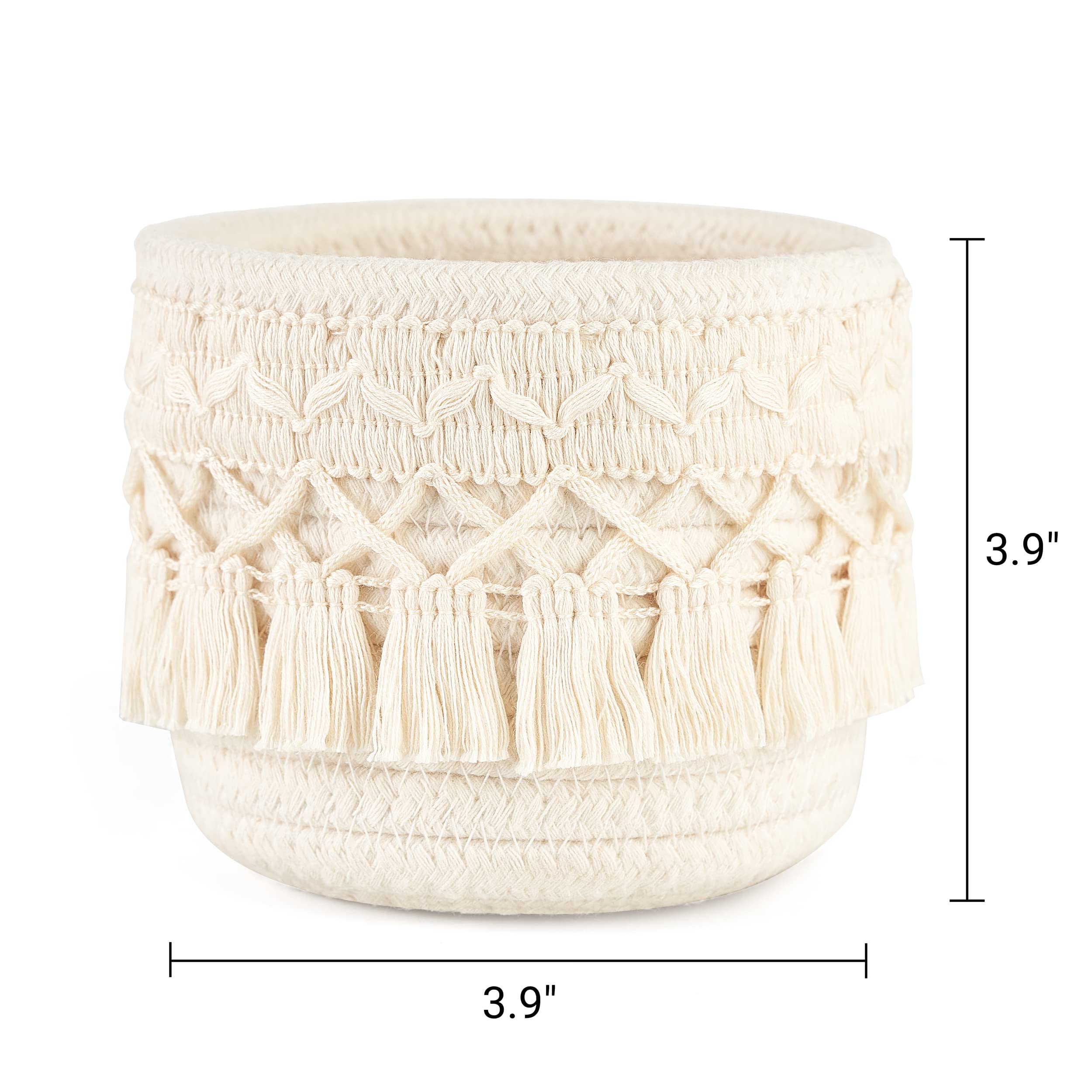 Mkono ivory office and kitchen organizer basket for small essentials