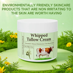 MKZEA beef tallow whipped texture close-up showing creamy finish.