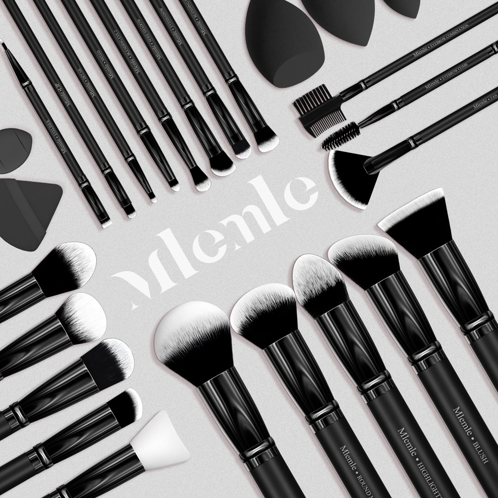 Mlemle beginner-friendly labeled brushes aid quick makeup routines