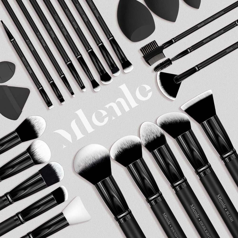 Mlemle beginner-friendly labeled brushes aid quick makeup routines
