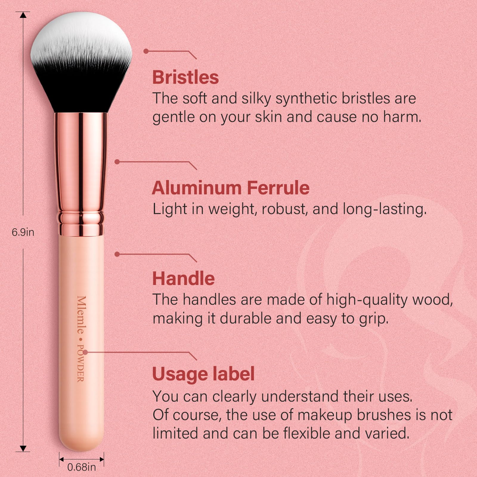 Mlemle foundation brush from the set for a smooth base.