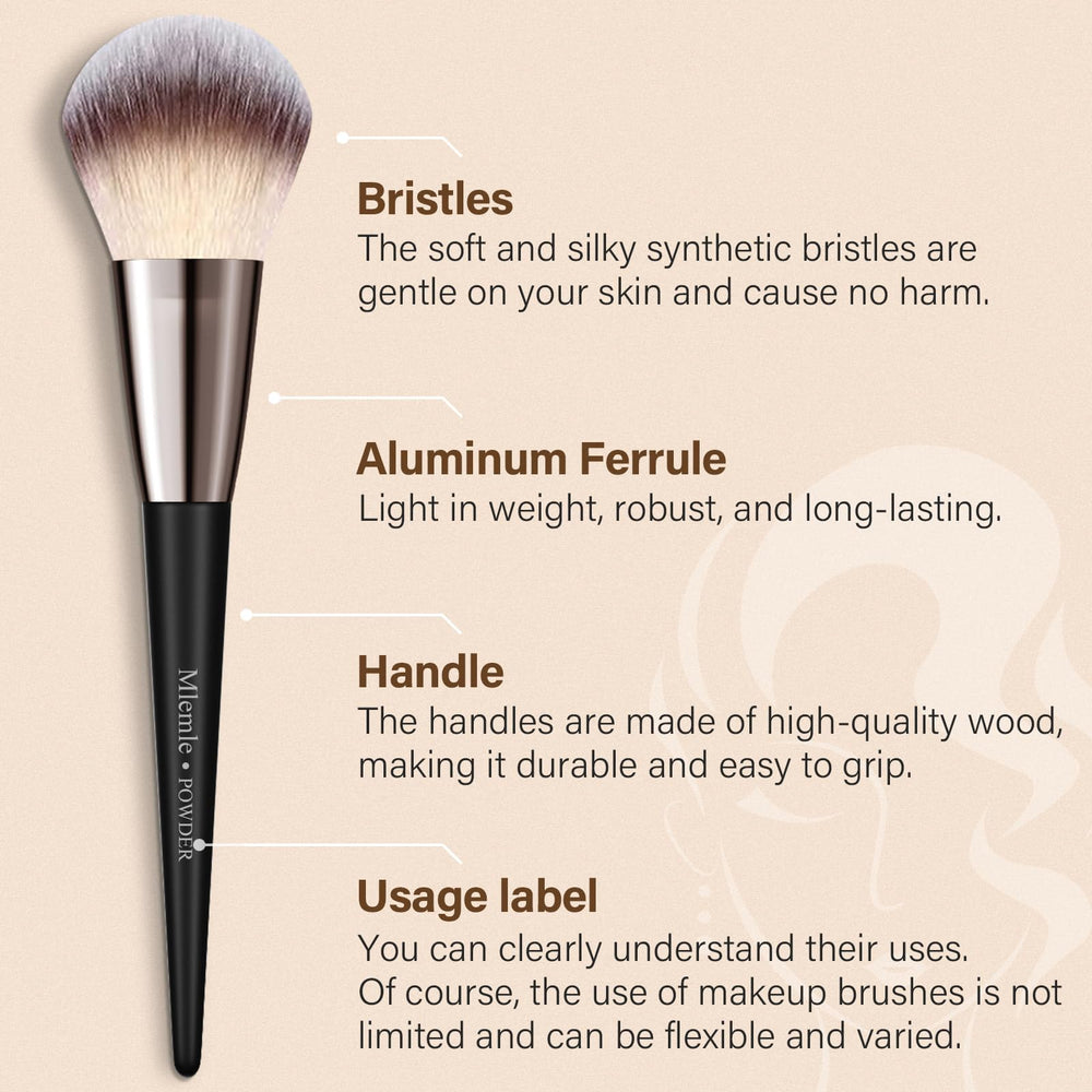 Close up of Mlemle nylon bristles brush showing soft, precise application