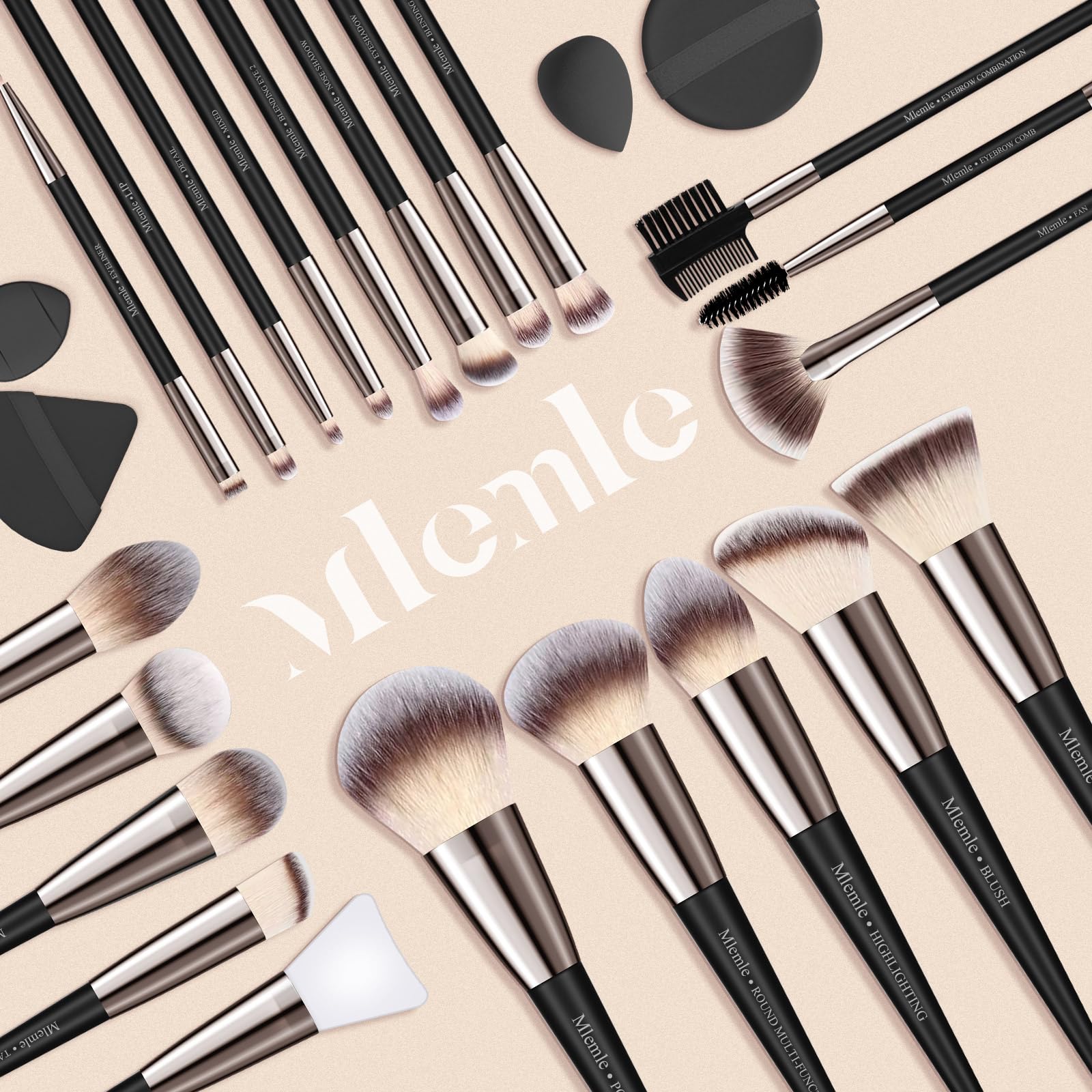 Mlemle powder puff included for lightweight flawless finish