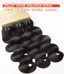 MLIP Raw Bundles double weft close-up highlights secure stitches for durability and reduced shedding.