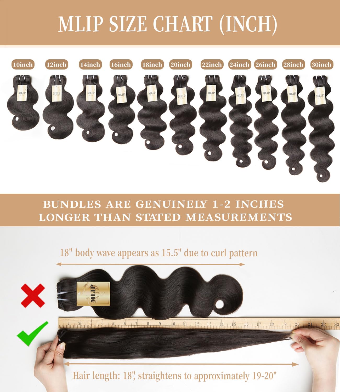 MLIP Raw Bundles 16-18-20 inch length options for customizable looks and lasting style.