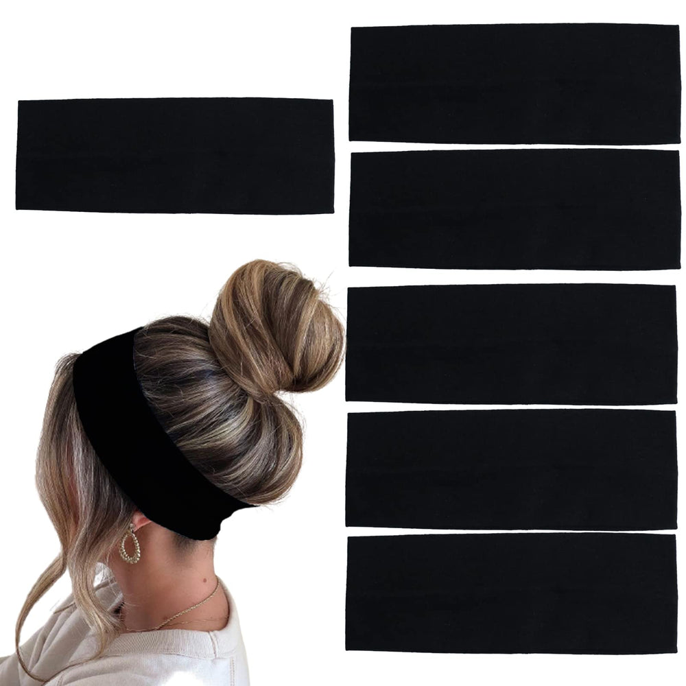 Banda MLMOMVME de algodón negro para el cabello, absorbente y cómoda para el día a día.