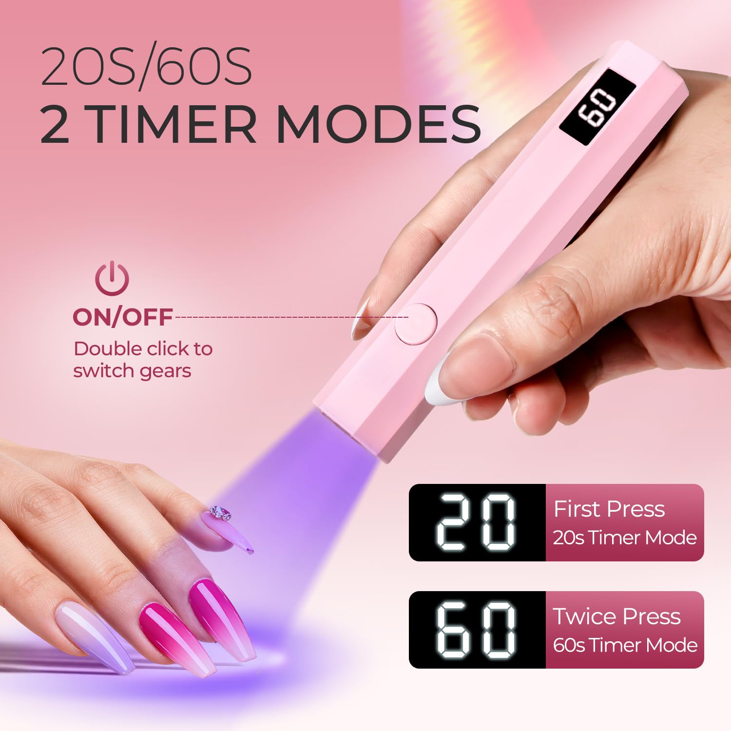 mlogiroa Nail lamp accessories include stand, cable, and manual.