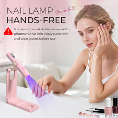mlogiroa Pink portable nail lamp for on‑the‑go gel polish sessions.