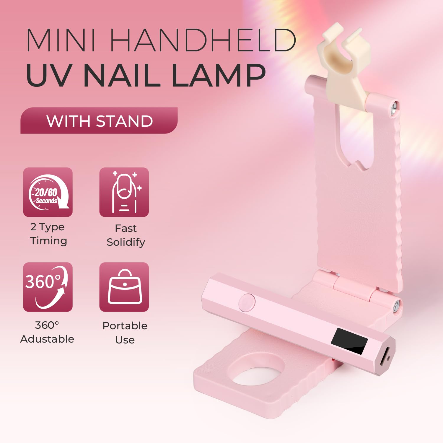 mlogiroa UV Nail Lamp with 360° rotation for all-angle curing.