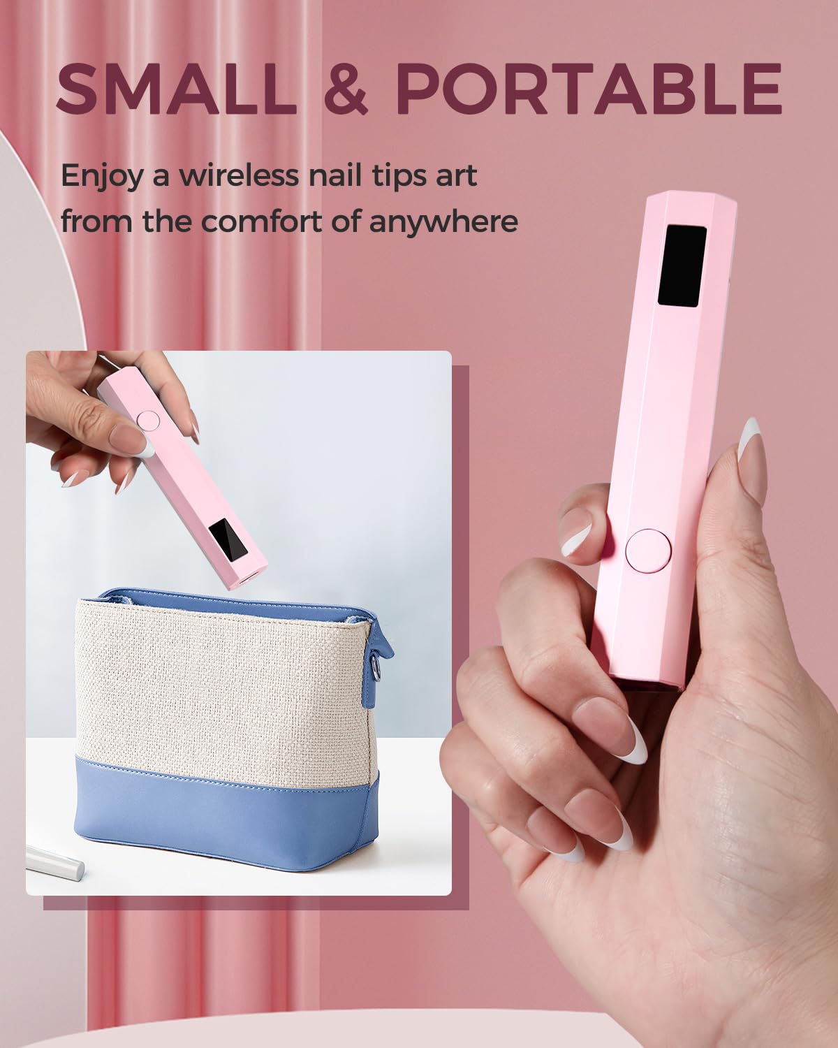 mlogiroa UV nail light compact for quick polish cures during events.