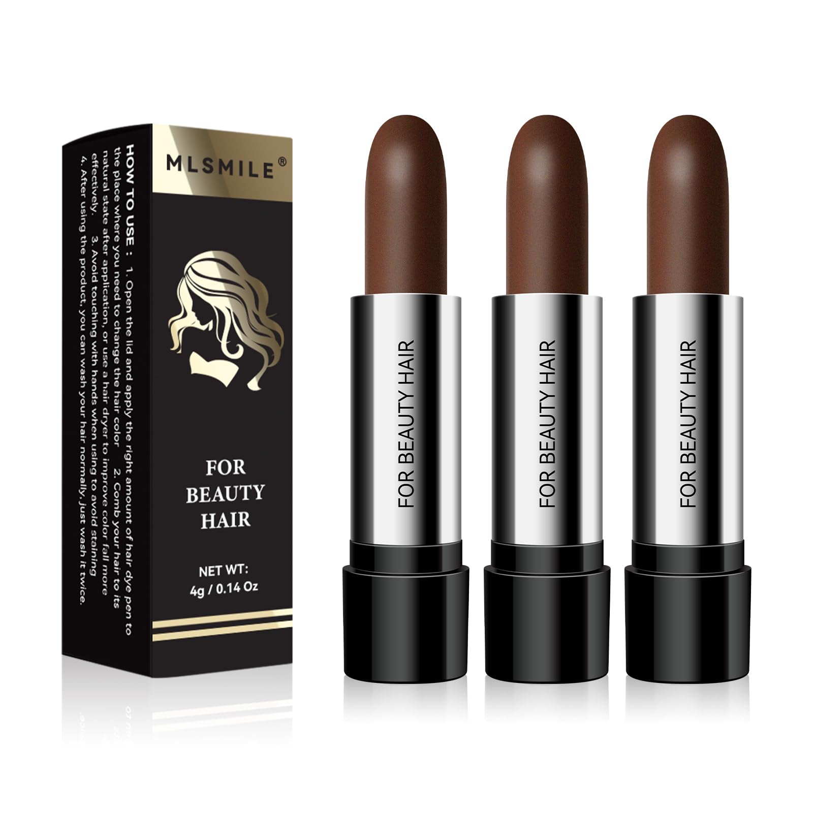 MLS MILE Hair Color Touch-Up Stick in dark brown for quick, precise root coverage on the go.