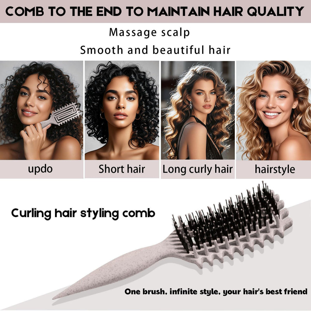 MMBVSZ Versatile curly hair brush for detangling product application and refreshing styles.