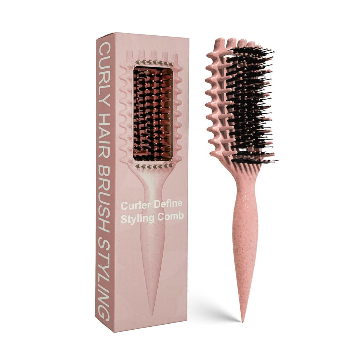MMBVSZ Candybrush front view highlights ergonomic design for smooth curl detangling.