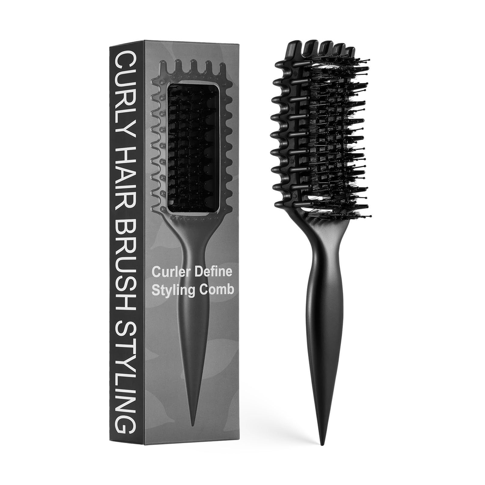MMBVSZ Curly Hair Brush Candybrush ergonomic design aids gentle detangling and shaping.