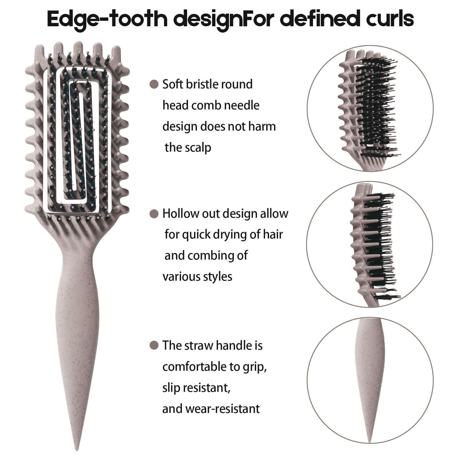 MMBVSZ Curly Hair Brush ideal for thick hair to simplify styling and reduce frizz.
